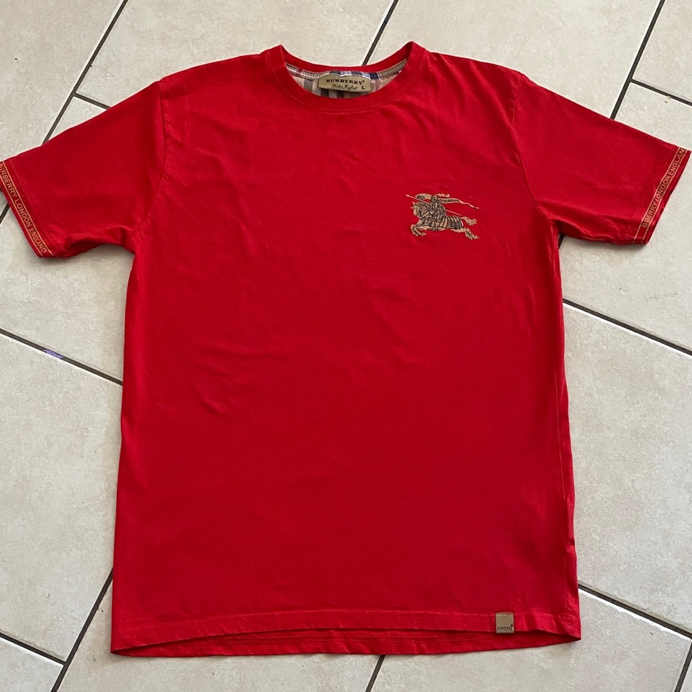 Burberry Red Short Sleeve Tee